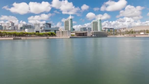Panorama Mostrando Parque Das Nacoes Parque Das Nações Timelapse Distrito — Vídeo de Stock