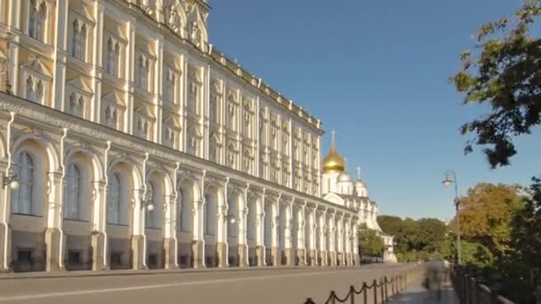 Moskou Rusland Grand Kremlin Palace Tijdapsis Hyperlapse Wandelen Een Pad — Stockvideo