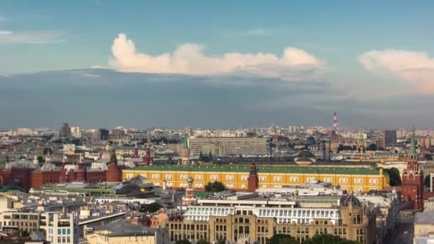 Panoramautsikt Över Byggnaden Från Taket Centrum Moskva Molnigt Väder Dagen — Stockvideo