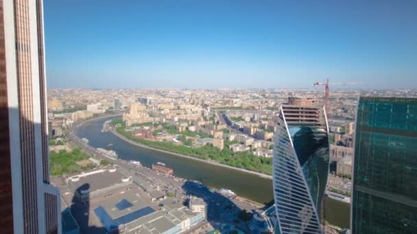 Panoramaudsigt Fra Luften Fra Skyskrabere Moskva City Business Kompleks Timelapse – Stock-video