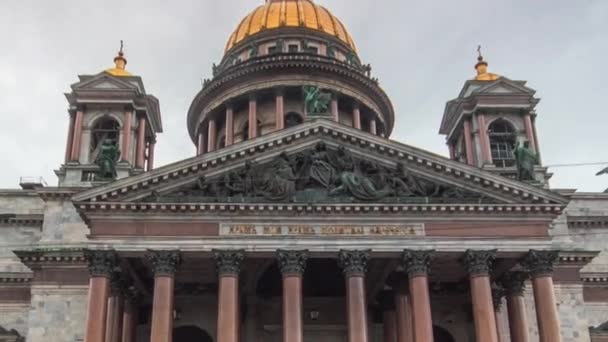 San Petersburgo Catedral San Isaac Cobra Vida Este Hiperlapso Timelapse — Vídeos de Stock