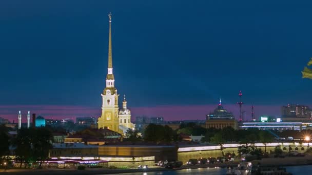 Timelapse Prezentuje Widok Przodu Kultowego Rostral Column Peter Paul Cathedral — Wideo stockowe