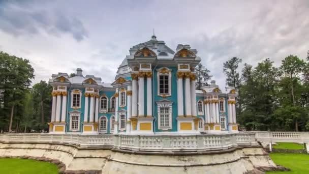 Timelapse Hyperlapse Hermitage Pavilion Pinturesque Spot Catherine Park Tsarskoe Selo — Vídeo de stock
