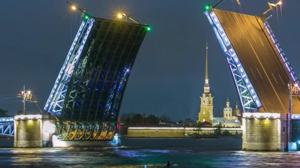 Timelapse Symbole Classique Des Nuits Blanches Saint Pétersbourg Vue Romantique — Video