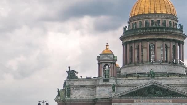 Catedral San Isaacs Monumento Emperador Nicolás Timelapse San Petersburgo Rusia — Vídeo de stock