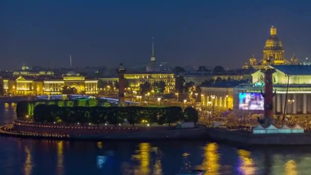 Scarlet Sails Festival Timelapse Petersburg City Russia Rooftop Vista Aérea — Vídeos de Stock
