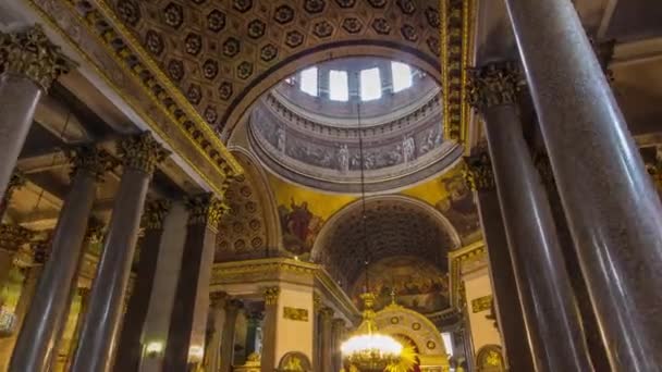 Εσωτερικό Του Καθεδρικού Ναού Του Καζάν Timelapse Hyperlapse Προβάλλοντας Intricate — Αρχείο Βίντεο