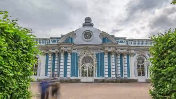 Grotto Pavilion Reflexe Serene Tsarskoye Selo Catherine Park Timelapse Petrohradě — Stock video