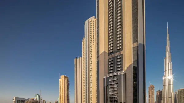 Los Rascacielos Más Altos Del Centro Dubái Bahía Negocios Encuentran — Foto de Stock