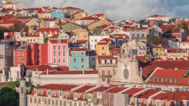 Farbenfrohe Häuser Und Wohnhäuser Viertel Arroios Lissabon Der Hauptstadt Portugals — Stockvideo