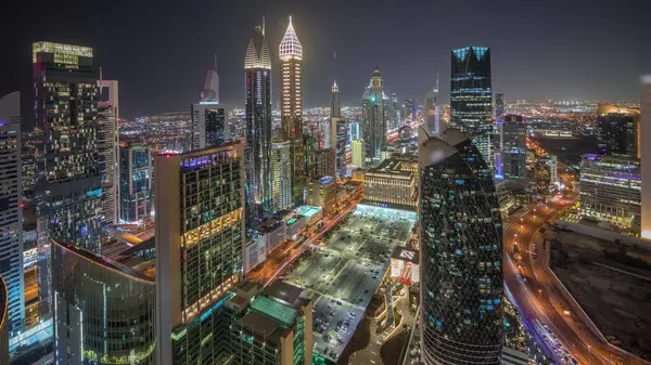 Panorama Showing Skyline View High Rise Buildings Sheikh Zayed Road — Stock Photo, Image