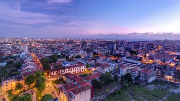 Сверху Порту Португалия Теплым Весенним Вечером Открывается Воздушный Обзор Рооп — стоковое видео