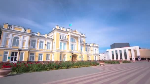18Th Century City Council Building Timelapse Hyperlapse Heart Uralsk Glimpse — Stock Video