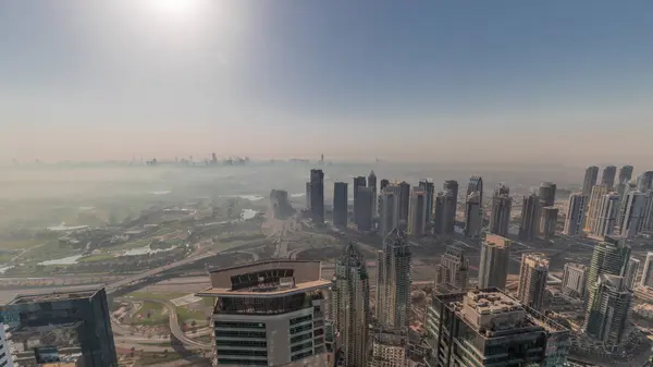 Panorama Dubai Marina Avec Gratte Ciel Jlt Parcours Golf Pendant — Photo