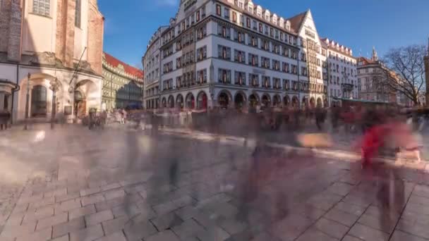 Kaufingerstraße Einkaufsstraße Und Fußgängerzone Der Münchner Innenstadt Nahe Dem Marienplatz — Stockvideo