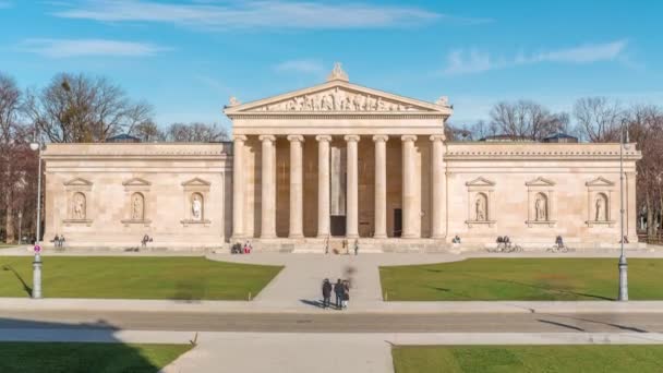 Muzeum Glyptothek Monachium Timelapse Zlecone Przez Bawarskiego Króla Ludwiga Przechowywania — Wideo stockowe