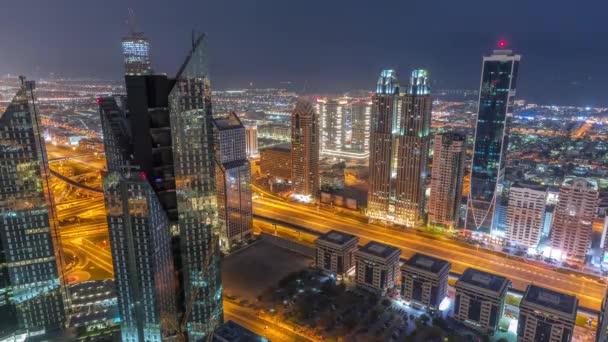อาคารส งบนถนน Sheikh Zayed ในด ไบค นการเปล ยนแปลงว Uae กระฟ — วีดีโอสต็อก
