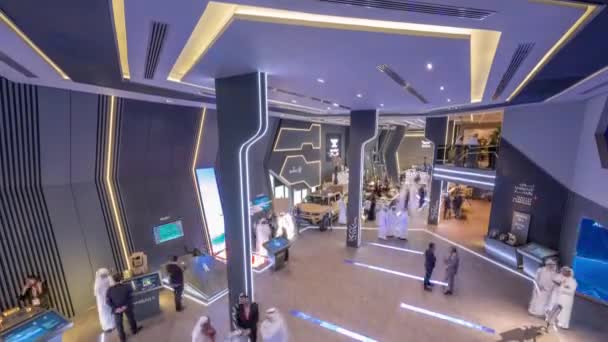 Abu Dhabi Emiratos Árabes Unidos Febrero 2023 Exposición Conferencia Internacional — Vídeo de stock