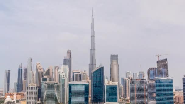 Vista Aérea Dubai Business Bay Centro Ciudad Con Los Diversos — Vídeos de Stock