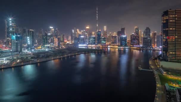 Εναέρια Πανοραμική Θέα Στο Ντουμπάι Business Bay Και Downtown Διάφορους — Αρχείο Βίντεο