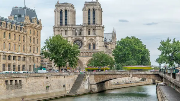 Timelapse Notre Dame Paris Uno Dei Simboli Più Famosi Parigi — Foto Stock