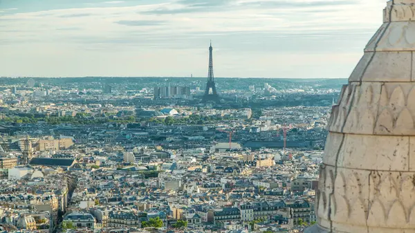 Panorama Paris Haut Avec Tour Eiffel Centre France Vue Aérienne — Photo