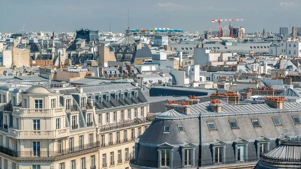 Paris Teki Lafayette Galerisindeki Vinçlerin Zaman Ayarlı Olduğu Güzel Binaların — Stok fotoğraf