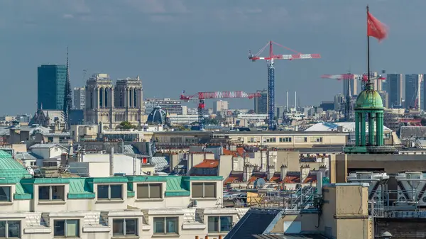 Paris Teki Lafayette Galerisinden Notre Dame Paris Katedrali Zaman Dilimi — Stok fotoğraf