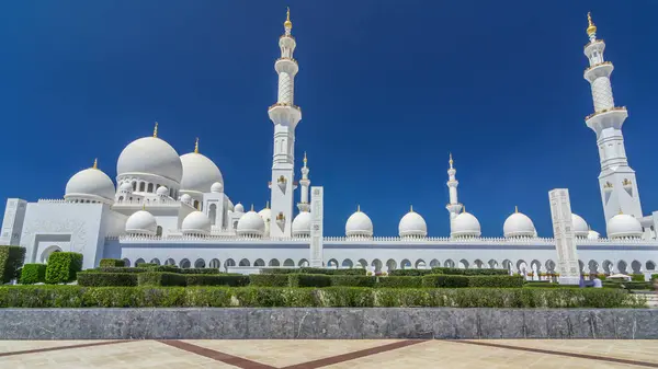 Sheikh Zayed Grand Mosque Timelapse Hyperlapse Abu Dhabi Capital City — Stock Photo, Image