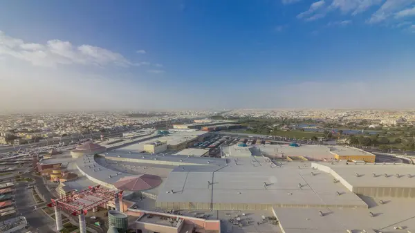Aspire Park Lake Mall Timelapse Doha Qatar Aerial Top View — Stock Photo, Image
