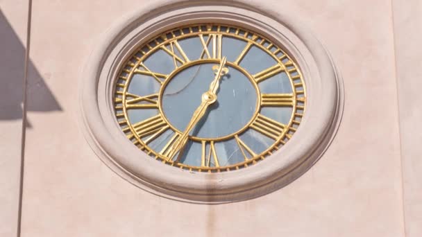 Big Clock Duomo San Pancrazio Martire Timelapse Albano Laziale Itália — Vídeo de Stock