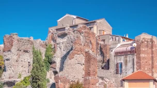 イタリアのアルバノ ラジーレの美しい町のテルメ カラカラは この魅惑的なタイムラプス ハイパーラプスを通して 魅力的な歴史博物館を収容する歴史的建造物 — ストック動画
