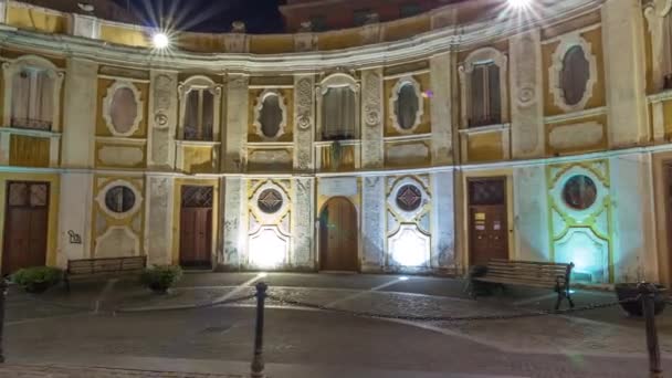 Corrida Rápida Albano Laziales Medieval Street Night Timelapse Hyperlapse Itália — Vídeo de Stock