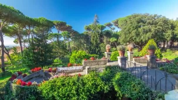 Timelapse Hyperlapse Villa Doria Pamphili Park Albano Laziale Italy Купание — стоковое видео