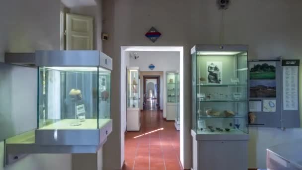 Timelapse Hyperlapse Del Museo Villa Ferrajoli Albano Laziale Esplorare Interno — Video Stock