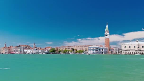 Venice Panoramic Timelapse Giudecca Island Madonna Della Salute Church Doges — Stok video