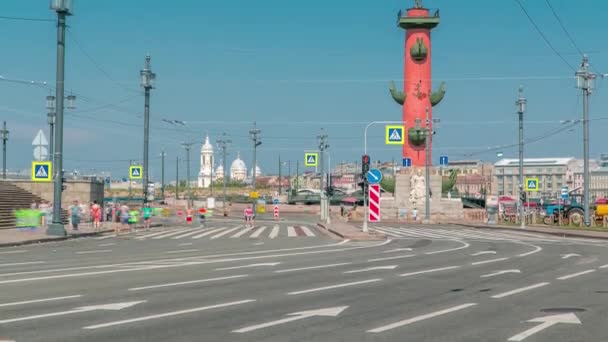 Birzhevoy Bridge Marathon Timelapse Xxvii Marathon International Saint Pétersbourg Russie — Video