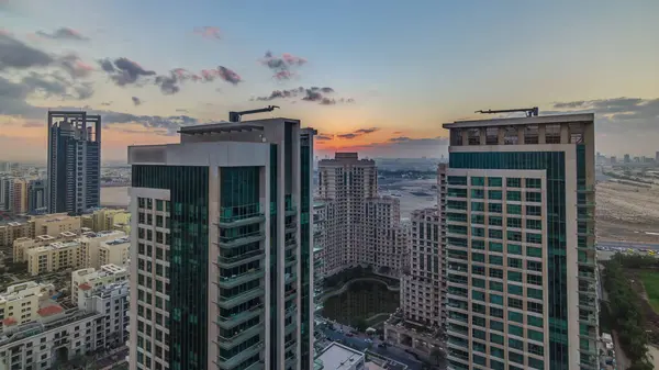 Sunrise Towers Greens District Aerial View Top Timelapse Residential Office — ストック写真