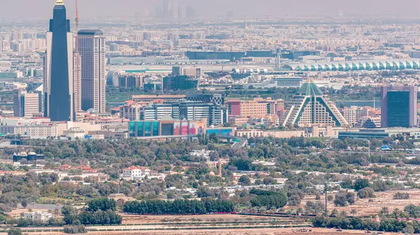 Aerial View Neighborhood Deira Dubai Creek Typical Old Modern Buildings — Stock Photo, Image