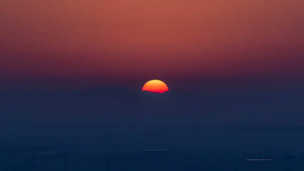 Krásný Východ Slunce Osamělé Poušti Hoře Pozadí Timelapse Ajman Sae Stock Obrázky