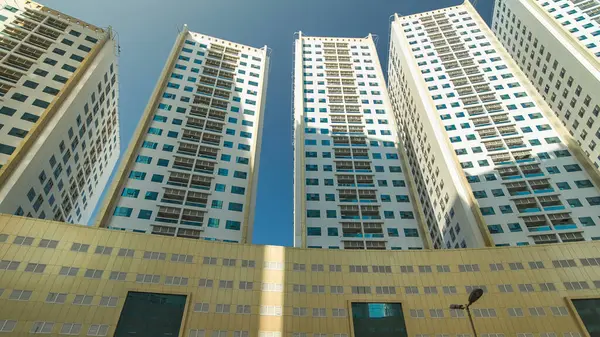 Modern New Towers Ajman Timelapse Hyperlapse Cityscape Ajman Shadows Residential Royalty Free Stock Obrázky