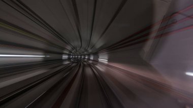 Metro'ya ışıkla hareket hız hızlı timelapse hyperlapse drivelapse içinde yenik durumda. Barcelona metro
