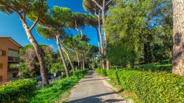 Büyüleyici Albano Laziale: İtalya 'da Villa Doria Pamphili Park Zaman Hızı Hiperlapası. Kendinizi Yeşil Ağaçların Huzuruna ve Sıcak Işığa daldırın, Doğanın Büyüleyici Dansı