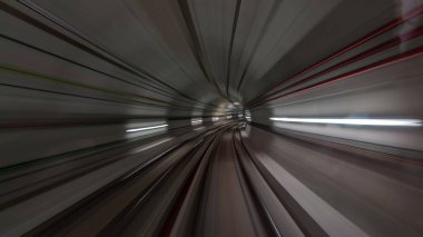 Metro'ya ışıkla hareket hız hızlı timelapse hyperlapse drivelapse içinde yenik durumda. Barcelona metro
