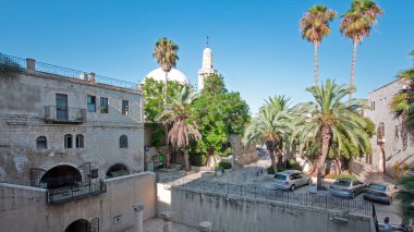 Bethesda Havuzu ve Bizans Kilisesi timelapse hyperlapse kazılan arkeolojik kalıntıları. Eski Kudüs İsrail'in Müslüman mahallesi Beth Zeta Vadisi yolu üzerinde yer alan.