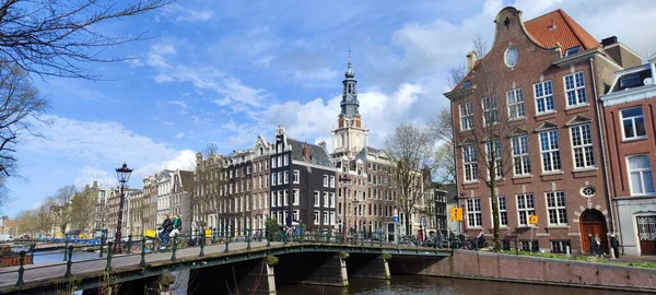Vista Zuiderkerktoren Amsterdã Países Baixos — Fotografia de Stock