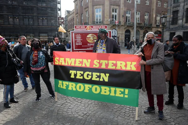 Demonstration Africa Phobia Dam Square Amsterdam Netherlands — Stock Photo, Image