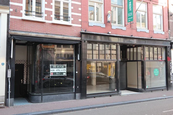 Leere Geschäftsräume Der Utrechtsestraat Amsterdam — Stockfoto
