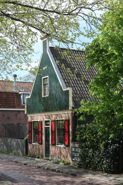Zaanse Schans的传统建筑 荷兰Zaandam 图库照片