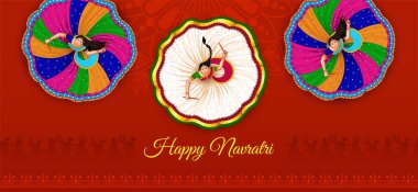 Dandiya Gecesi, Navratri 'de Dansçı Kızlar, Mutlu Durga Puja ve Navratri 